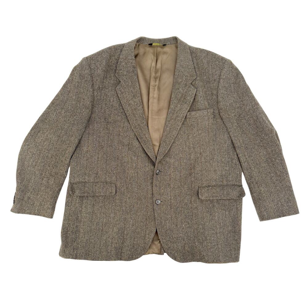 vintage American Trend gray & black Tweed Herringbone Sport Coat Blazer size 54